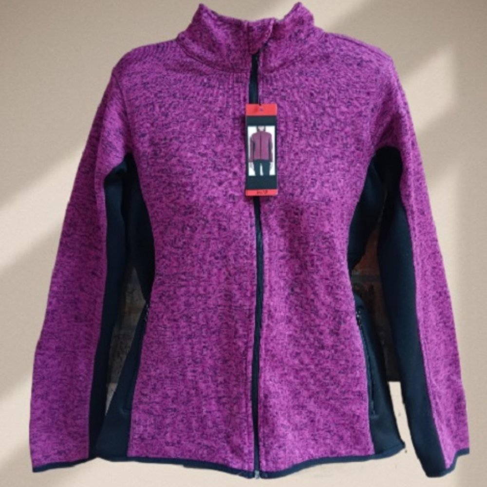 Marc New York Andrew Marc Women's Full Zip Sweater Jacket Plum Size M